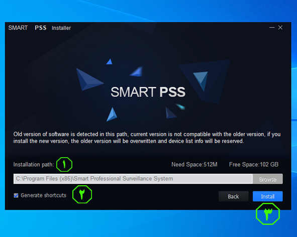 نصب نرم افزار SmartPSS انتخاب مسیر نصب