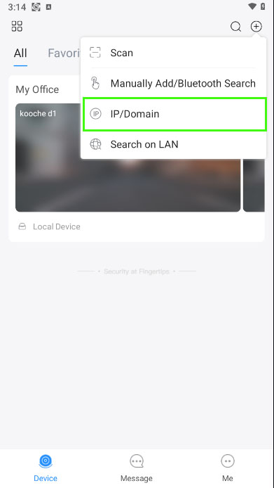 افزودن دستگاه از طریق آدرس IP یا دامین